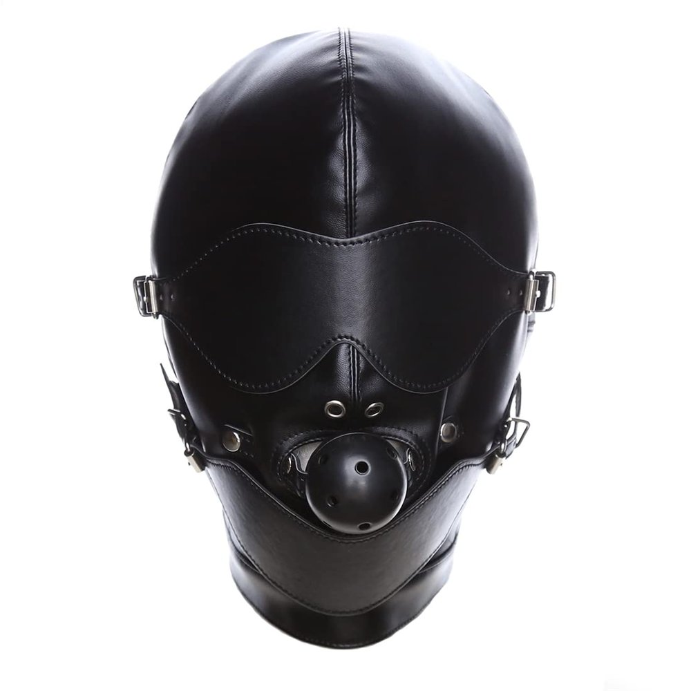 All Inclusive Head Hood Soft Leather Head Cosplay Punk Masks Lacing Face Masks