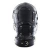 All inclusive Black Leather Head Hood Cosplay Hood Masks Adjustable Halloween Soft Face Masks view 1