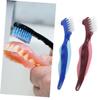 Healvian 10pcs Denture Cleaning Brush Dual Heads Soft Bristle Denture Brush for False Teeth Travel Portable view 3