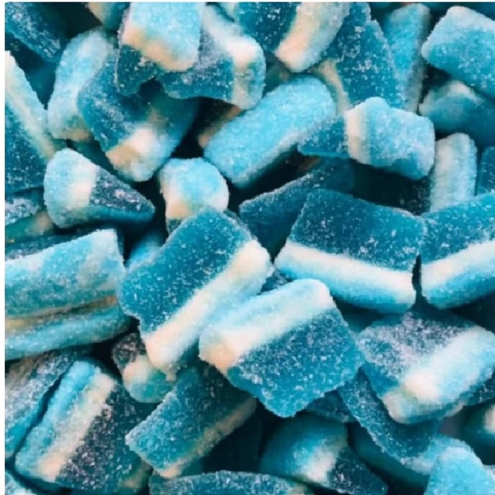 Blue Raspberry Slices Bag - Blue raspberry flavoured jelly sweets (3kg)