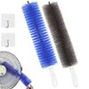 2Pcs Flexible Fan Dusting Brush(Non-Disassembly Cleaning),Bendable Multi Purpose Crevice Brush,Microfiber Dust Collector,Reusable Dust Remover for Fan Blind (Blue+Grey) view 1