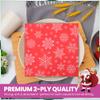 WedDecor 13-Inch White Snowflake Design Red Paper Napkins  2-Ply Disposable Christmas Serviettes, Seasonal Tableware & Party Supplies for Banquets, Buffets & Festive Events  Pack of 100 view 3