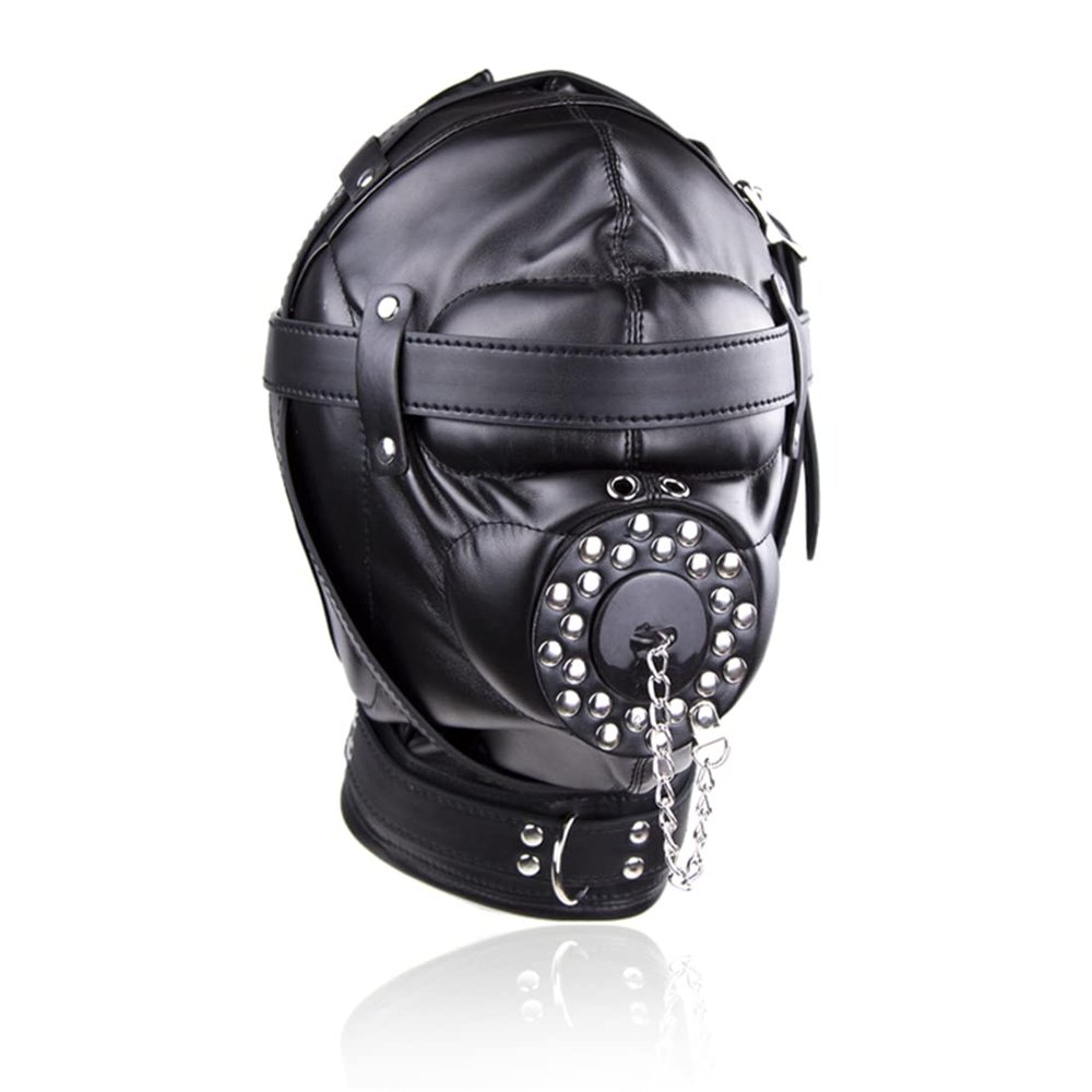 All Inclusive Leather Masks Blindfold Mouth Masks Cosplay Costume Accessory Lacing Head Hood