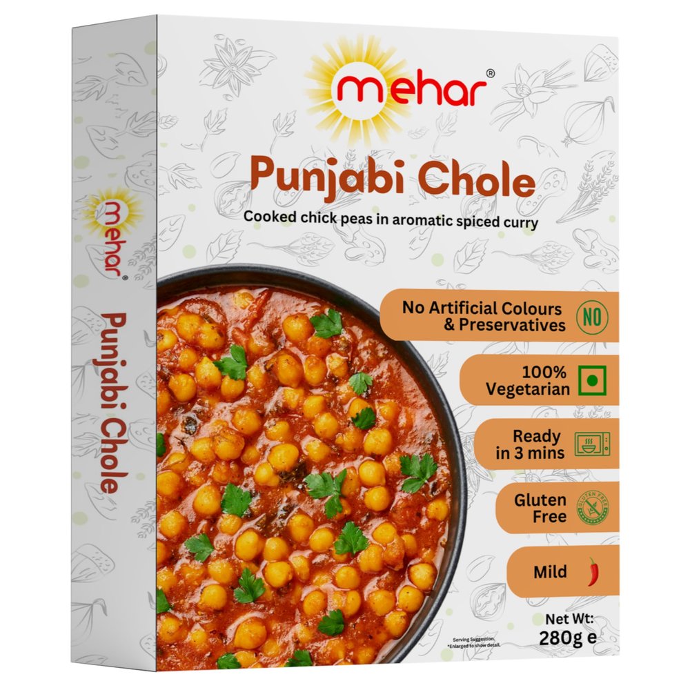 Mehar Ready to eat Punjabi Chole (Vegetarian) I Authentic Indian Flavour Pack of 6