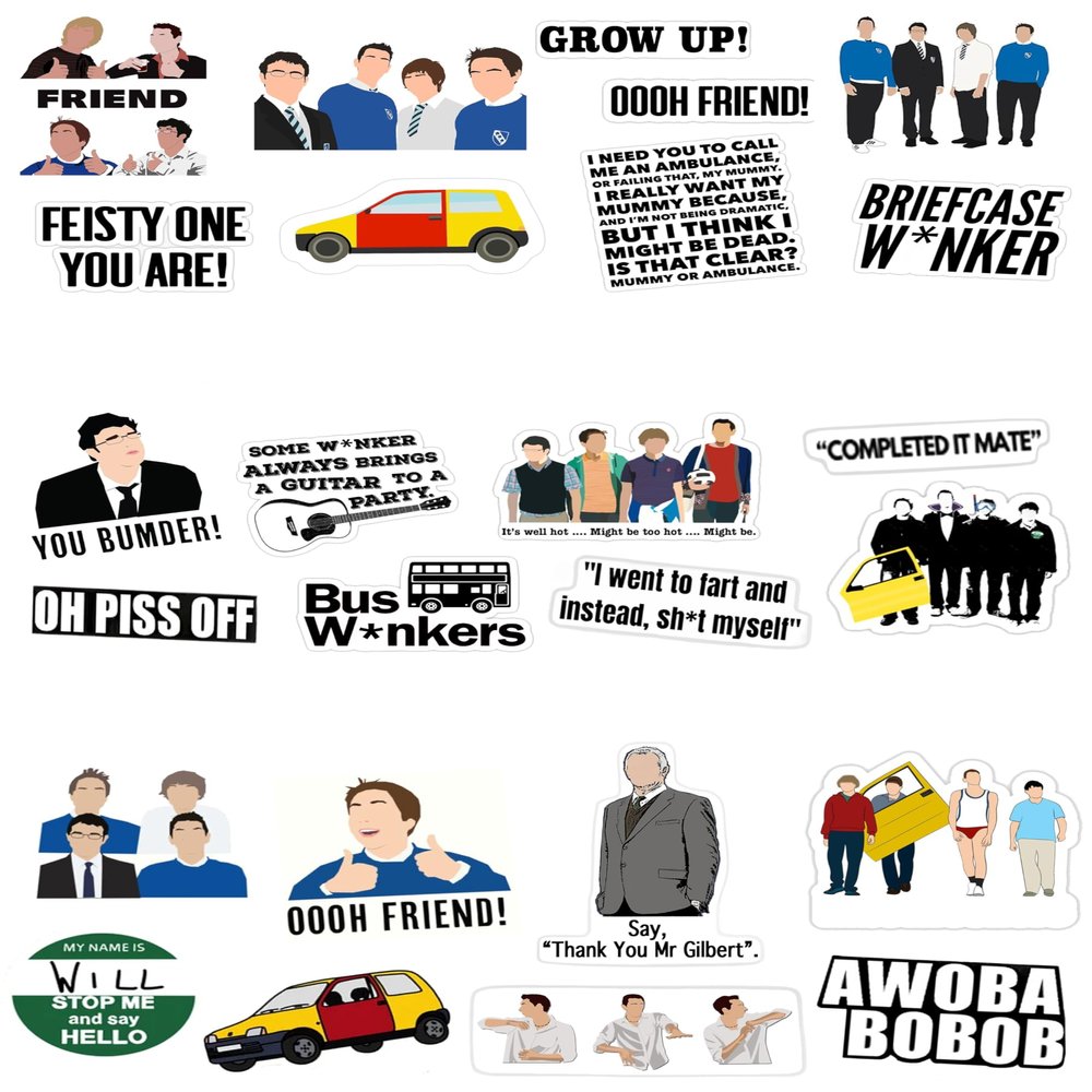 Orange Trading Dartmouth LTD 25 Inbetweeners Style Edible Wafer Paper Cake Toppers Decorations