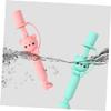 ORFOFE Manual Toothbrush for Toddlers Oral Cleaner Newborn Silicone Toothbrush Fine Craft Bear Pattern Handle Random Color view 3