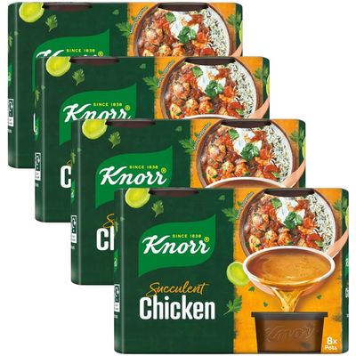 Stock Cubes & Pots Bundle with Knorr Chicken Stock Pot (8x28g) - 4 Pack | Concentrated Chicken Stock, No Artificial Colors.