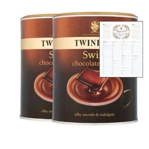 Hot Chocolate Drink Bundle With Swiss Hot Chocolate Drink 350g - Pack of 2 with Grocery List Card