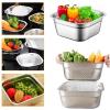 Dish Tub for Kitchen Sink Large Capacity Stainless Steel Vegetable Wash Basin with Rolled & Wide Edge Stackable Washing Basket for Fruit Vegetable Kitchen Accessories, No Drain Hole view 4