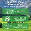 T.FORING 100% Compostable Trash Bags 2.6 Gallon - Extra Thick 0.8 Mil,9.84 Liter Small Kitchen Food Scrap Waste Bags for Countertop Bin,ASTM D6400,US BPI,CMA & Europe OK Compost Home Certified view 2