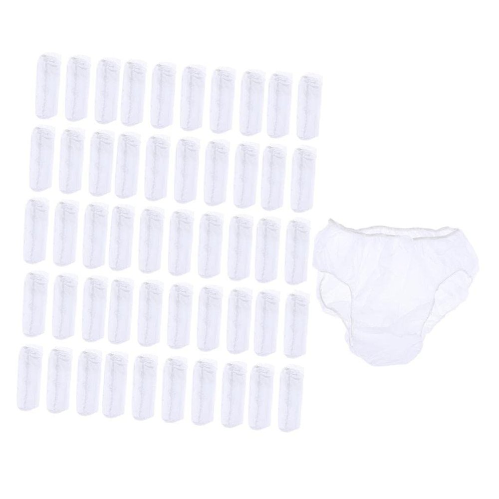 Oshhni Pack of 50 Soft Disposable Undergarments for Travel and Spa, White