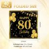 40PCS 80th Birthday Napkins Black and Gold Disposable Paper Napkins 80th Birthday Decorations for Men Women for Dinner Anniversary Wedding Party Supplies view 2