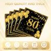 40PCS 80th Birthday Napkins Black and Gold Disposable Paper Napkins 80th Birthday Decorations for Men Women for Dinner Anniversary Wedding Party Supplies view 3