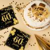 40PCS 60th Birthday Decorations Black and Gold 60th Birthday Napkins Disposable Paper Napkins 60 th Birthday Decorations for Men Woman 60th Anniversary Wedding Retirement Party Supplies view 4
