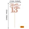 12 Pack Happy 13th Birthday Party Decorations, Glitter Happy 13th Birthday Centerpiece Sticks for Table, 13 Fabulous Table Toppers for 13th Birthday Anniversary Party Table Decorations Rose Gold view 2