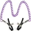 Adjustable Metal Nipple Clamps Necklace Entertainment Chain Clip for Women/Man Non-Piercing Nipplerings Clip On Nipple Rings Decorative Clip for Clothing Accessories Purple Chain view 1