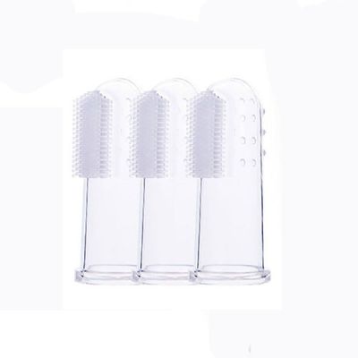 3 Pieces Finger Toothbrush, Soft Silicone Baby Finger Toothbrush with Storage Box, Tooth Cleaner Oral Massager for Infant &Toddlers