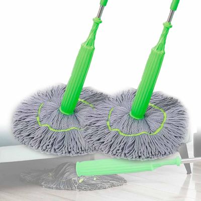 2 in 1 Dehydrated Mop, Self-Wringing Twist Mops for Floor Cleaning, Stainless Steel Handle, Detachable, Highly Absorbent Mop Head for Home (2pcs)