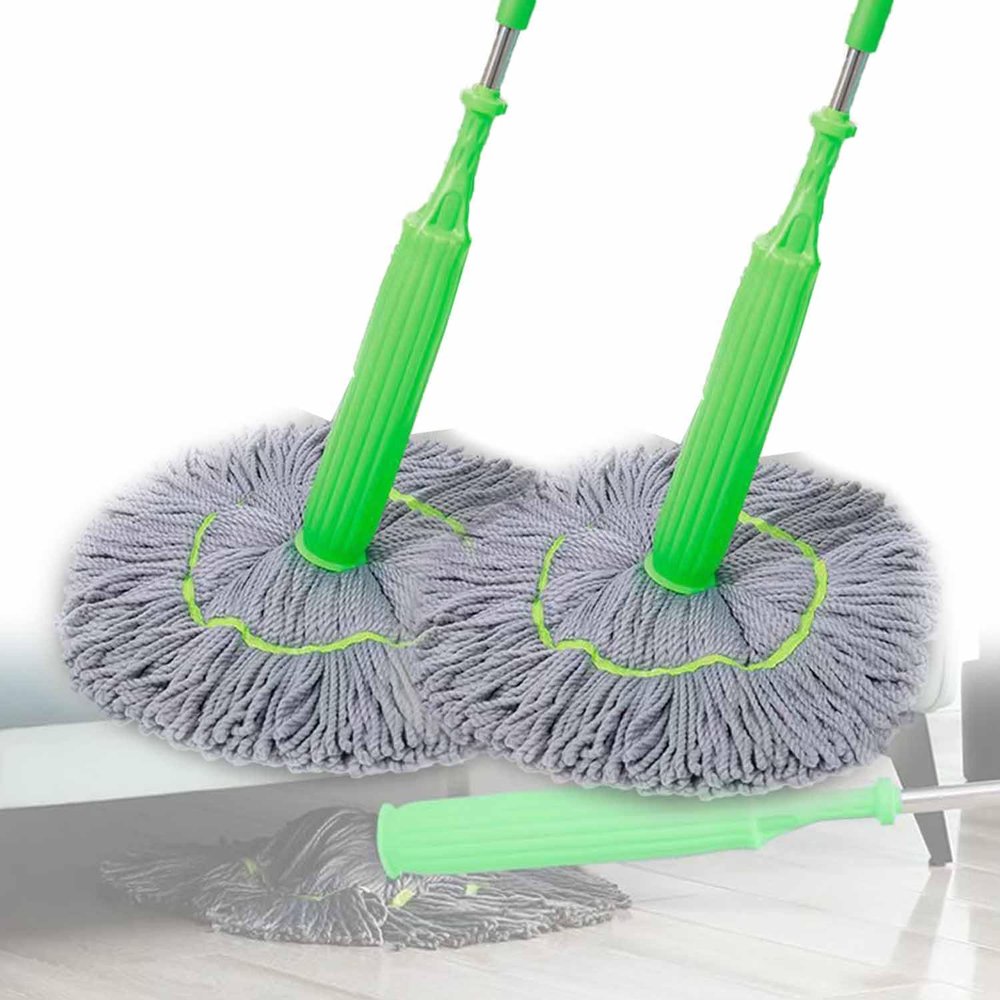 2 in 1 Dehydrated Mop, Self-Wringing Twist Mops for Floor Cleaning, Stainless Steel Handle, Detachable, Highly Absorbent Mop Head for Home (2pcs)