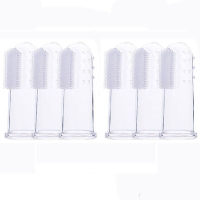 6 Pieces Finger Toothbrush, Soft Silicone Baby Finger Toothbrush with Storage Box, Tooth Cleaner Oral Massager for Infant &Toddlers