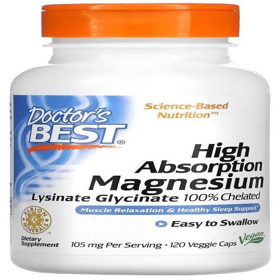DoctorsBEST Doctor's Best - Highly Absorbent Magnesium | Supports Healthy Muscle Function and Energy Production - 120 Capsules