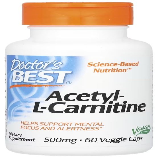 DoctorsBEST Doctor's Best - Acetyl L-Carnitine 500mg | Support for Brain and Nerve Health - 60 Vegan Capsules
