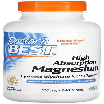 DoctorsBEST Doctor's Best - High Absorption Magnesium | Supports Muscle and Nerve Function - 240 Tablets