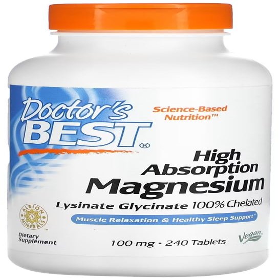 DoctorsBEST Doctor's Best - High Absorption Magnesium | Supports Muscle and Nerve Function - 240 Tablets