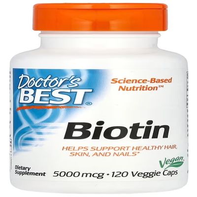 DoctorsBEST Doctor's Best - Biotin 5000 mcg | Support for Healthy Skin, Hair and Nails - 120 Veggie Capsules