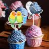18pcs Cute Parrot Theme Kids Happy Birthday Nature Birds Macaw Luau Cupcake Toppers Set - Rainforest Bird Theme Party, Baby Shower, Birthday Party Decoration Supplies for Boys and Girls - LIANGSS (1) view 4
