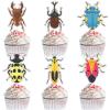 18 Pcs Insect Themed Kids Happy Birthday Beetle, Bug Cupcake Toppers Set - Insect Themed Party, Baby Shower Party, Birthday Party Decorations for Boys and Girls - LIANGSS (2) view 1