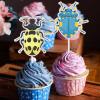 18 Pcs Insect Themed Kids Happy Birthday Beetle, Bug Cupcake Toppers Set - Insect Themed Party, Baby Shower Party, Birthday Party Decorations for Boys and Girls - LIANGSS (2) view 4