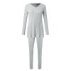 WILLBEST ribbed knit pajamas womens sweater vest jogger pajama set and sweatpants tracksuit tie front pockets denim button down shirt womens sweatsuits 2 piece set 2 piece skirt sexy black view 2