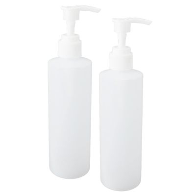 Septpenta 250 ml Clear Plastic Pump Bottle Dispenser, Refillable Empty Bottle Container with Pump for Essential Oil Soap Lotion Shampoo