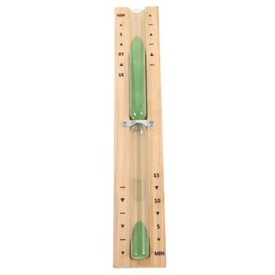 CIYODO 15-minute Wooden Hourglass Timer for Sauna Portable Design and Smooth Surface, Classic Green Wood and Glass Material for Sauna Room Timing