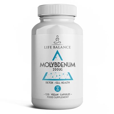 Molybdenum - 120 x 200mcg Capsules - Metabolic Support - as Glycine (Amino Acid) Chelate - Trace Mineral - Vegan - UK Made Supplement - No Additives - GMP - Pullulan