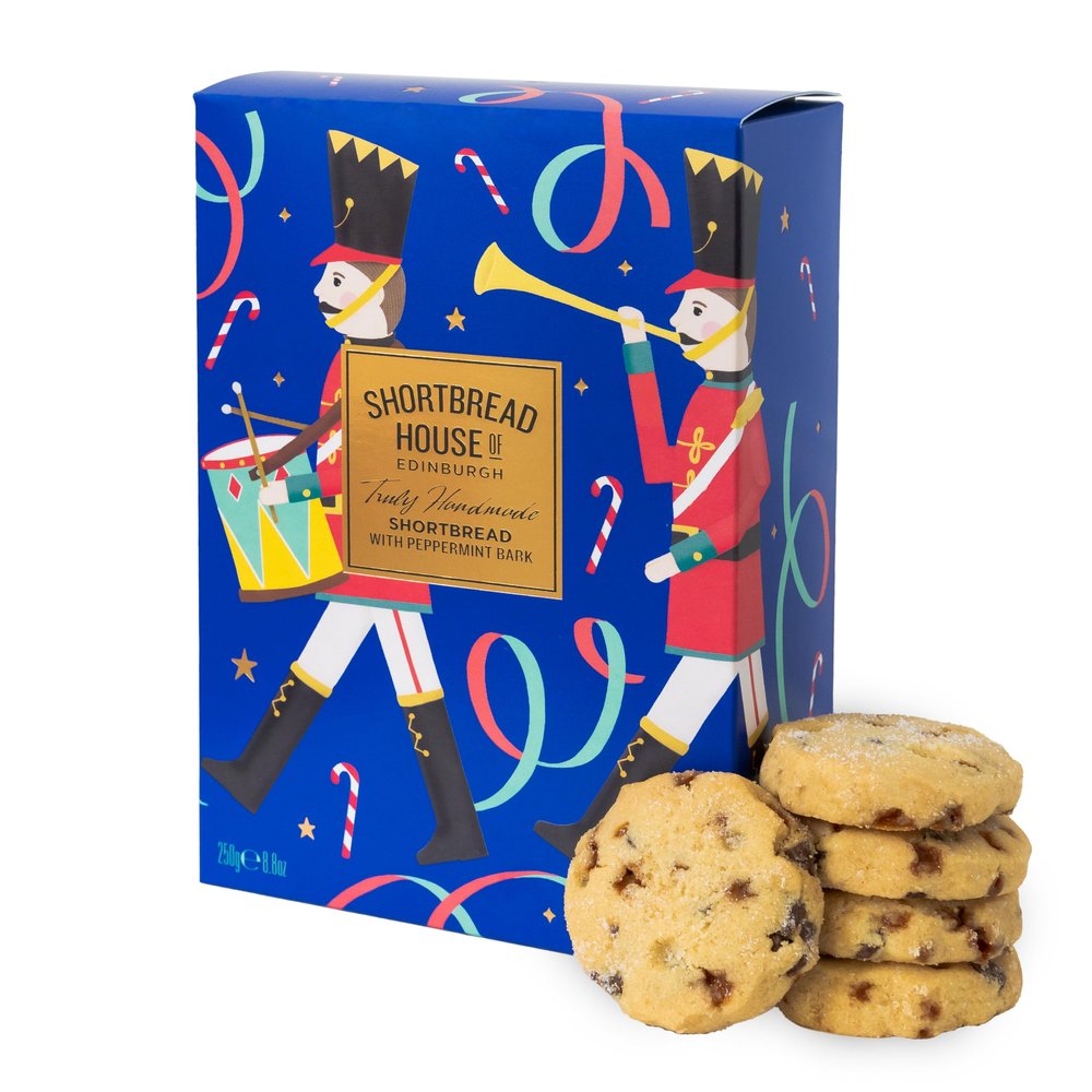 Shortbread House of Edinburgh 250g Box of Truly Handmade Peppermint Bark Shortbread