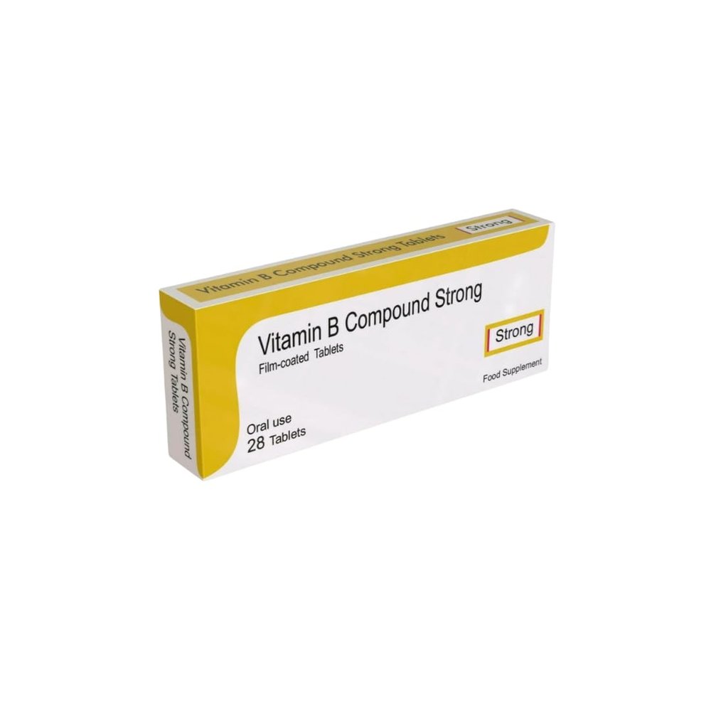 Vitamin B Compound Strong Vegetarian Tablets, 28 Count  High Strength Vitamin B Complex, B1, Vitamin B1, B2, Vitamin B2, B3, Vitamin B3, B6, Vitamin B6, B Vitamins, VIT B Complex, B6 Vitamins