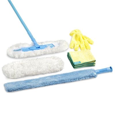 E-Cloth Duster & Cleaning Bundle - Microfiber Cloth Set - Includes Flexi-Edge Floor Dusting Mop, High Performance Dusting Cloth & Glove, Cleaning Wand, and Replacement Mop Head