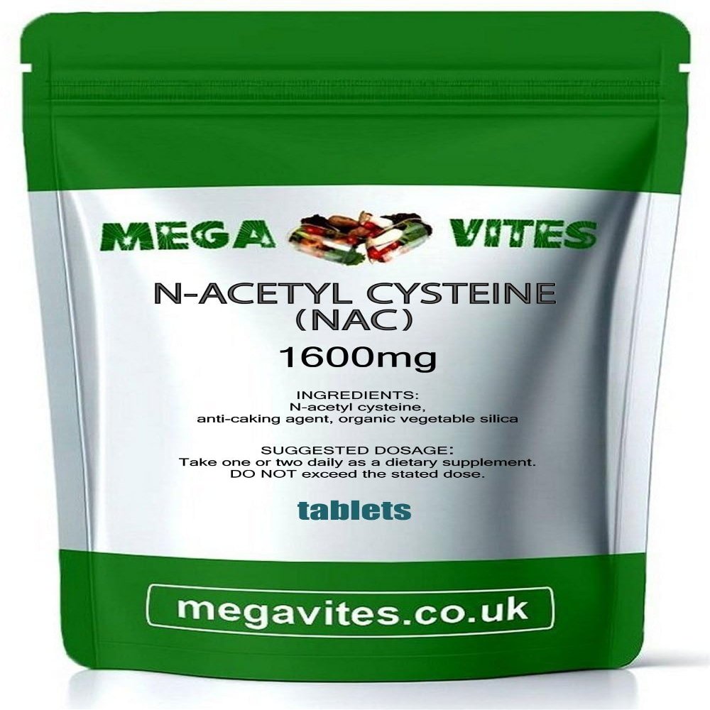 N-Acetyl CYSTEINE (NAC) Tablets 1600mg x 365 - MEGAVITES AMINOLAB