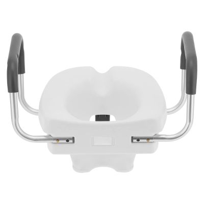 Adjustable Raised Toilet with Non-Slip Armrest, Bathroom Accessories for Disabled and Elderly, Aluminum Alloy Booster