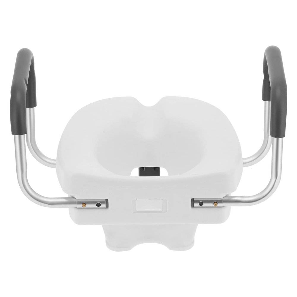 Adjustable Raised Toilet with Non-Slip Armrest, Bathroom Accessories for Disabled and Elderly, Aluminum Alloy Booster