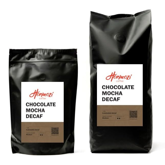 Freshly Roasted Hormozi Coffee - Chocolate Mocha Flavoured Coffee Decaf Coffee Beans 1kg - Medium Roast