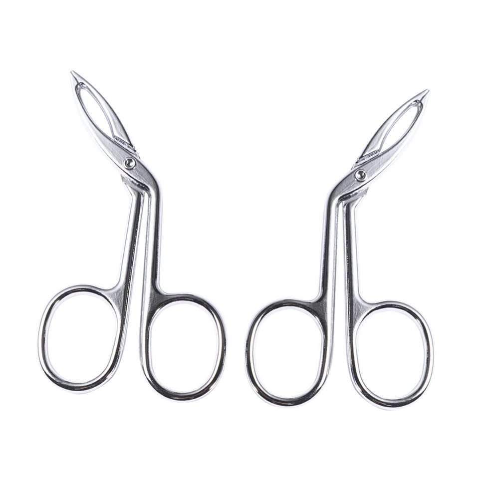 Beatifufu 2pcs Stainless Steel Eyebrow Tweezers Oblique Head Eyebrow Clip for Facial Hair Removal Daily