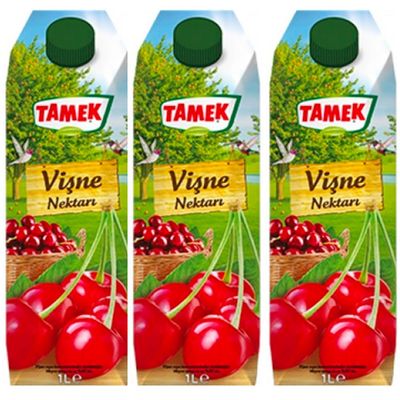 By Pufai Grocery, Tamek Sour Cherry Juice fruit juice 1000 Mililiter x 3 Pieces