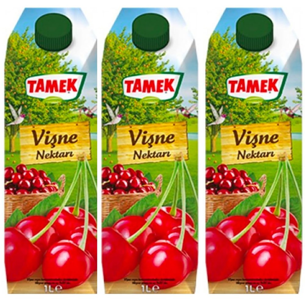 By Pufai Grocery, Tamek Sour Cherry Juice fruit juice 1000 Mililiter x 3 Pieces