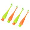 Mikinona Cartoon Soft Bristle Kids Toothbrush 4pcs Set Carrot and Radish Design Toddler Manual Tooth Brush for Home and Travel Use view 1