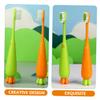 Mikinona Cartoon Soft Bristle Kids Toothbrush 4pcs Set Carrot and Radish Design Toddler Manual Tooth Brush for Home and Travel Use view 4