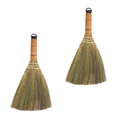 ORFOFE 2pcs Handmade Small Wooden Broom Set, Household Desk and Wall Cleaning Tool, Natural Wood Material, Compact Size for Indoor Dust Removal and Surface Sweeping