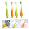 Beatifufu Ergonomic Kids Manual Toothbrush 4pcs Extra Soft Bristles Carrot and Radish Design Childrens Teeth Brush Set for Daily Oral Care view 3